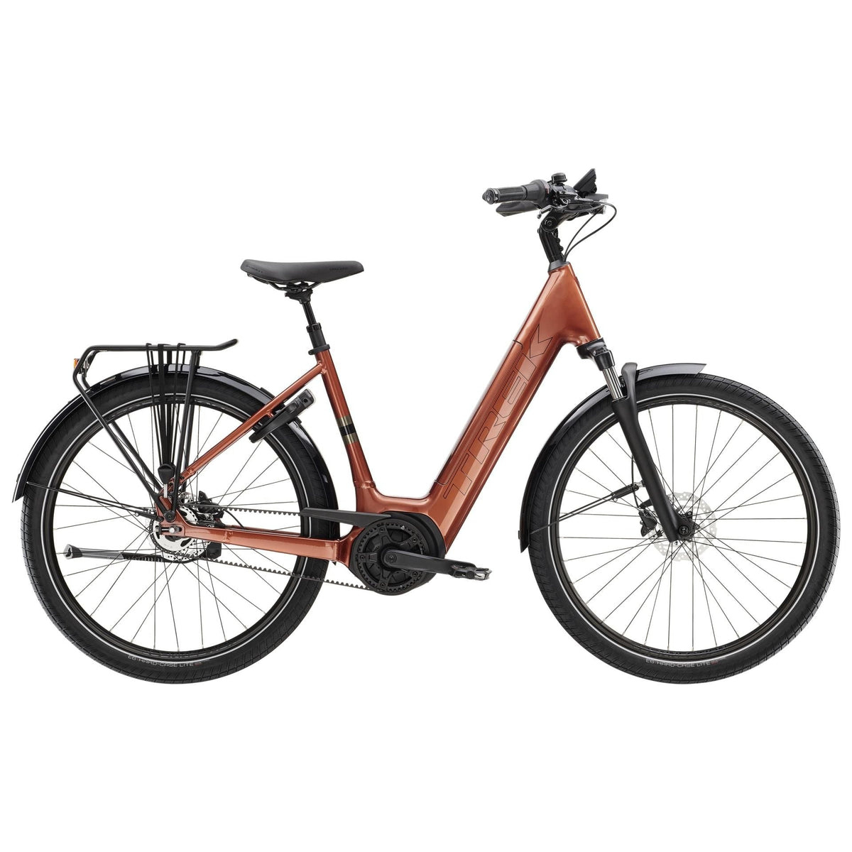 Trek District+ 4 Lowstep – sähkökaupunkipyörä, 75 Nm, 400 Wh
